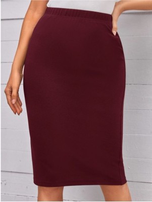 jo jo creation Solid Women Tube Maroon Skirt