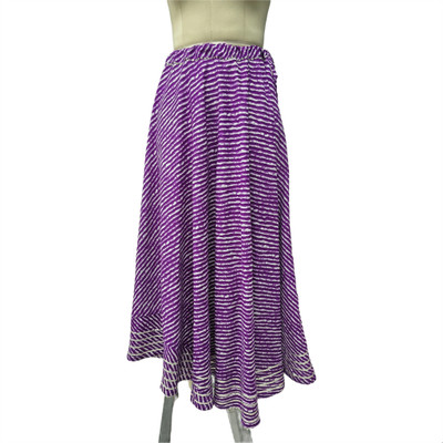 Wisteria Trends Printed Women Flared Purple Skirt