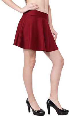 HRIKSHIKA FASHION Solid Women Pencil Red Skirt