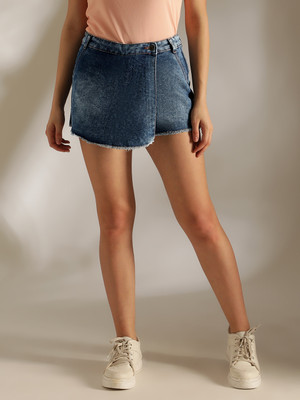 TALES & STORIES YOUNG Washed Women Skorts Blue Skirt
