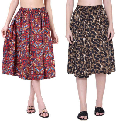 Manat Diva Printed Women A-line Multicolor Skirt