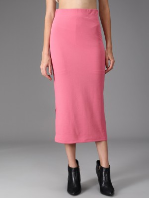 TANDUL Solid Women Pencil Pink Skirt