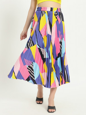ZWERLON Graphic Print Women A-line Multicolor Skirt