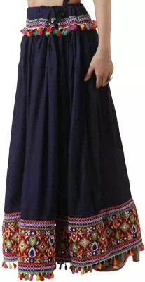 raghudas Embroidered Women Regular Blue Skirt