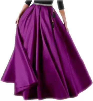 MAA BALAD CREATION Solid Women Flared Purple Skirt