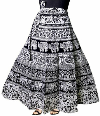 Himanshu Collection Printed Women Wrap Around Multicolor Skirt