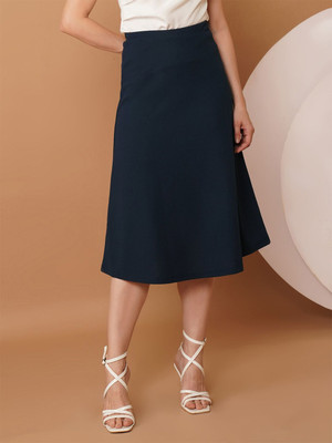 CHEMISTRY Solid Women A-line Dark Blue Skirt