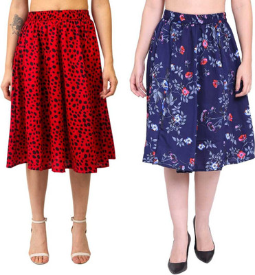Mannat Diva Printed Women A-line Multicolor Skirt
