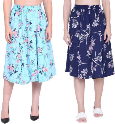 Mannat Diva Floral Print Women A-line Multicolor Skirt