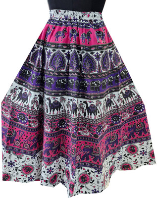 Homezilla Printed Women Flared Multicolor Skirt