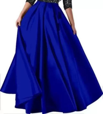 MAA BALAD CREATION Solid Women Flared Blue Skirt