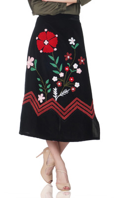 Boho Girl Printed Women Gathered Multicolor Skirt