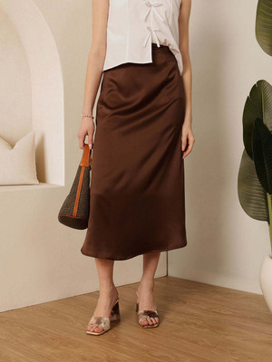 STREET9 Solid Women Regular Brown Skirt