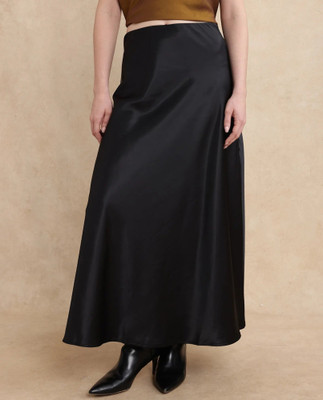 RAREISM Solid Women A-line Black Skirt