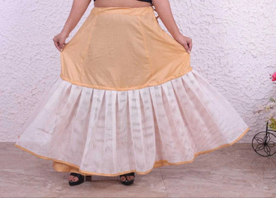 SHYAMA CRATIONS Solid Women Flared Beige, White Skirt