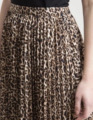 simplesio attire Animal Print Women Pleated Brown Skirt