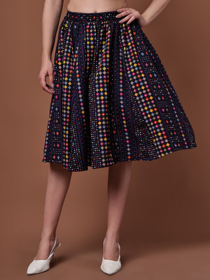 VALLES365 by S.c. Printed Women A-line Multicolor Skirt