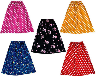 MTI FASHIONS Floral Print Girls Flared Pink, Red, Black Skirt
