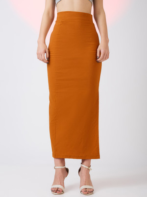 Globus Solid Women Pencil Yellow Skirt