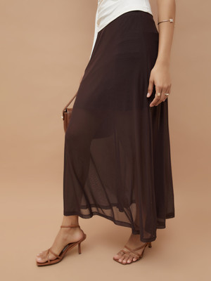 Ginger by Lifestyle Solid Women Skorts Brown Skirt