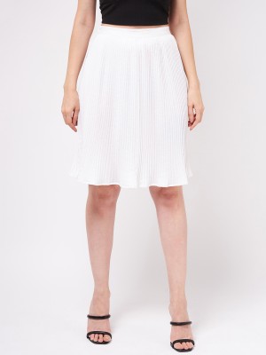 ZIMA LETO Solid Women Regular White Skirt