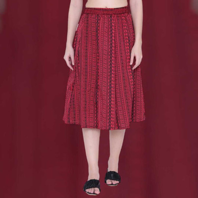 Manat Diva Printed Women A-line Red Skirt