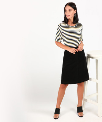 MARKS & SPENCER Solid Women A-line Black Skirt