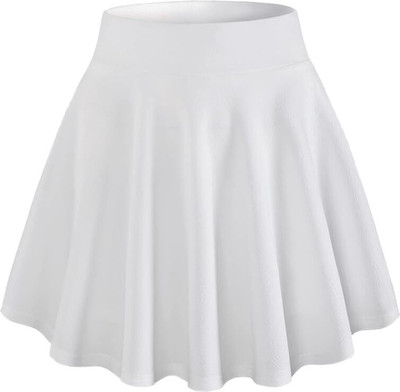 ALYNE Solid Women Regular White Skirt