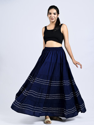 Payal Creation Solid Women Flared Blue Skirt