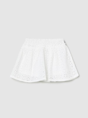 MAX Self Design Baby Girls Regular White Skirt