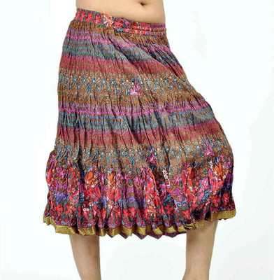Home India Printed Women Flared Multicolor Skirt