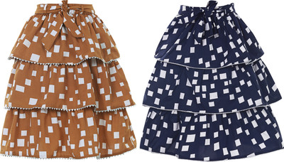 Miranga Colorblock Girls Pleated Purple Skirt