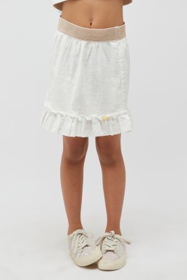 One Friday Solid Baby Girls A-line White Skirt