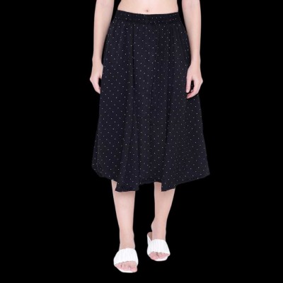 MAIYYA COLLECTION Polka Print Women A-line Black Skirt