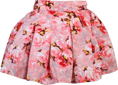 Klowvila Fashion Printed Girls Pleated Pink Skirt