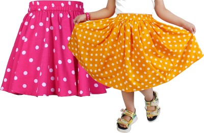 PASSION JUMP Polka Print Girls Flared Multicolor Skirt