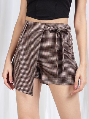 TANDUL Printed Women Skorts Brown Skirt