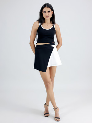 SWISHIN Solid Women Straight Black Skirt
