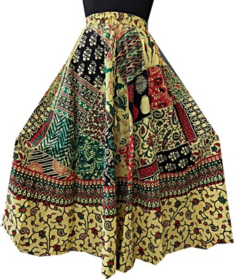 Trendy Fab Printed Women Flared Multicolor Skirt