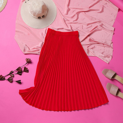 ZWERLON Abstract Women A-line Red Skirt