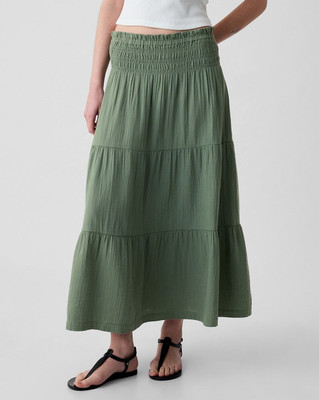 GAP Solid Women A-line Green Skirt
