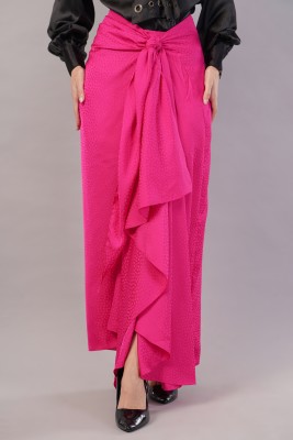 Crosstitch Solid Women Wrap Around Pink Skirt