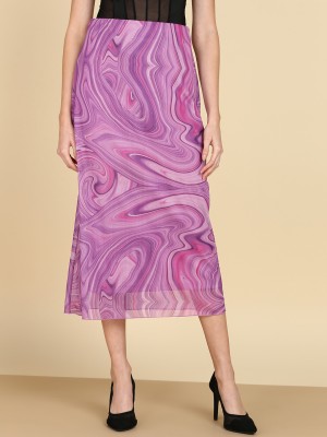 saffe Abstract Women Peplum Purple Skirt