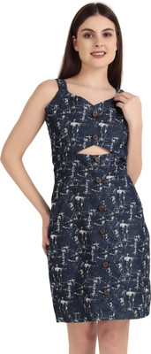 Fashmita Apparels Printed Women A-line Blue Skirt