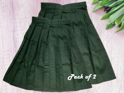 Abhima Solid Girls Regular Dark Green Skirt