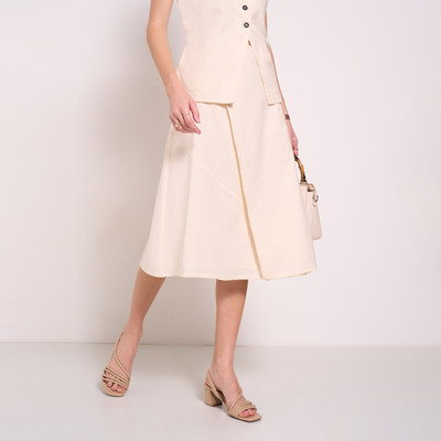 Annabelle by Pantaloons Solid Women A-line White Skirt