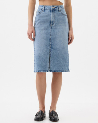 GAP Solid Women Regular Light Blue Skirt