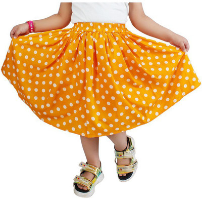 Alisha Moda Solid Girls Flared Yellow Skirt
