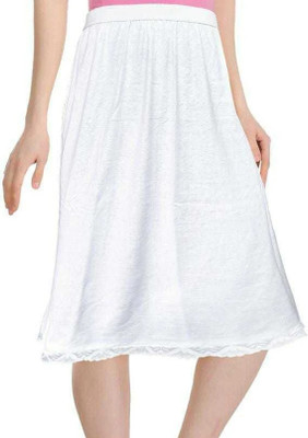HAPPILO CREATIONS Solid Women A-line White Skirt