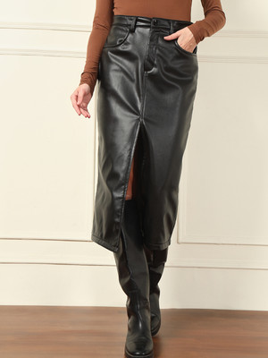 TANDUL Solid Women Tube Black Skirt